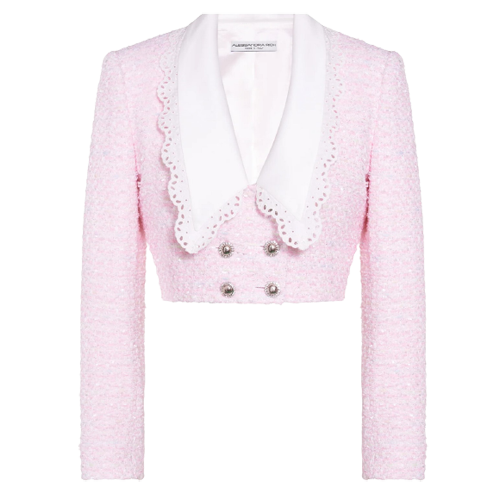 Alessandra Rich Tweed Lurex Cropped Jacket