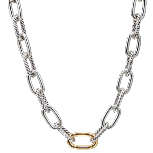 David Yurman DY Madison® Chain Necklace in Sterling Silver with 18K Yellow Gold