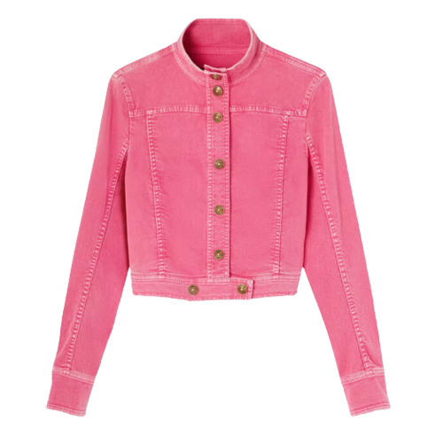 Versace Pink Crop Denim Jacket