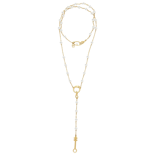 Capsule Eleven Egyptian Symbols Pearl Rosary Necklace