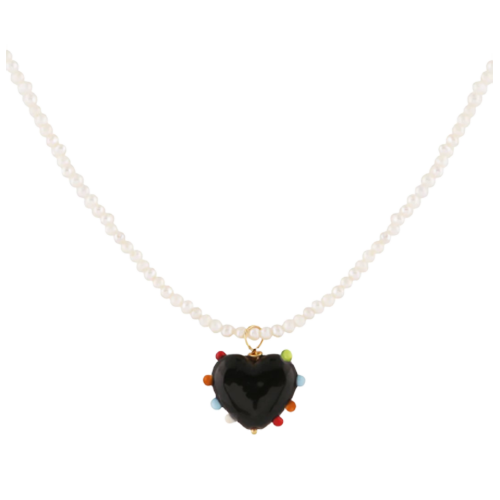 Sandralexandra Milagros Heart and Pearl Necklace