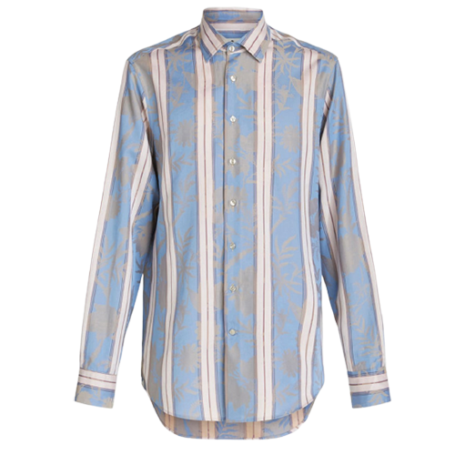 Etro Striped Shirt with Floral Elements