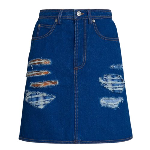 Marni Blue Denim and Mohair Skirt
