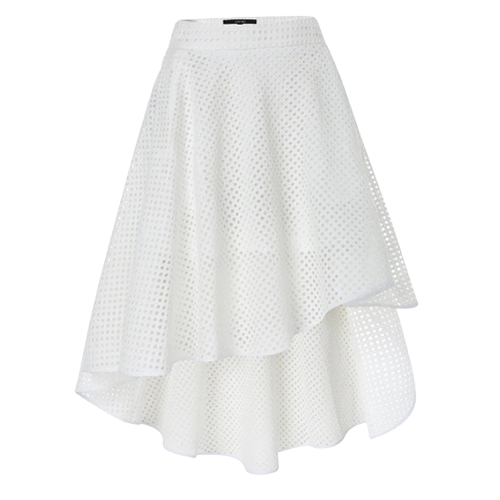 Judy Wu Broderie Anglaise Mini High-Low Skirt
