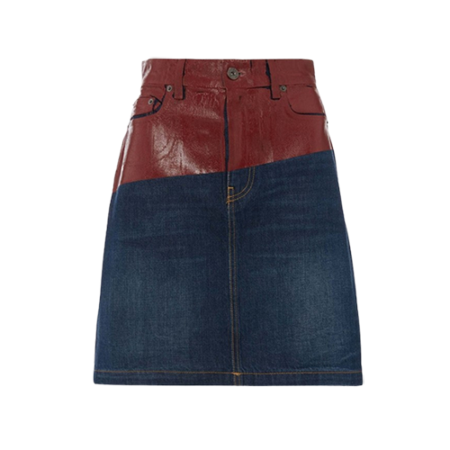 JW Anderson Lacquer Print Denim Mini Skirt