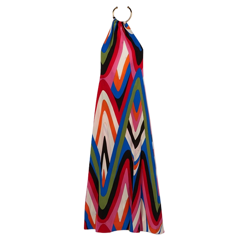 Pucci Moire-Print Silk Choker Dress