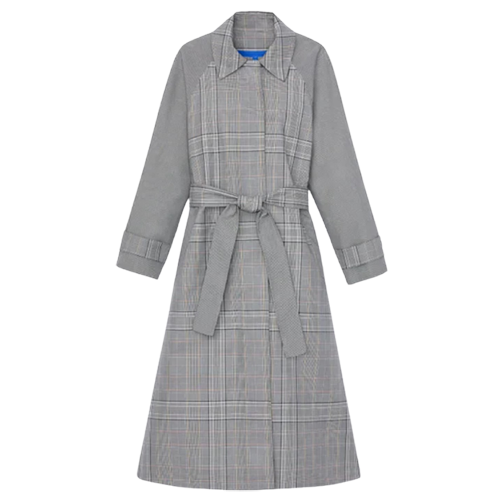 Lafayette 148 Houndstooth Plaid Trenchcoat