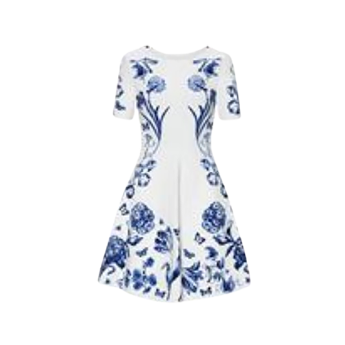 Oscar de la Renta Floral Toile Jacquard Knit Dress