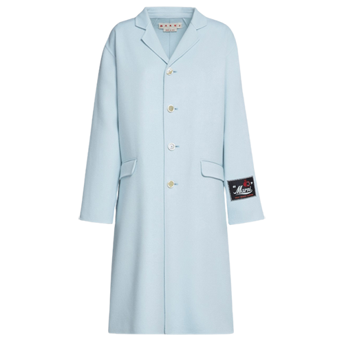 Marni Light Blue Coat in Wool and Cashmere
