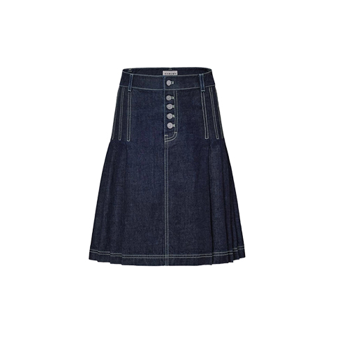 Carven Dellia Skirt in Moonlight Blue Denim