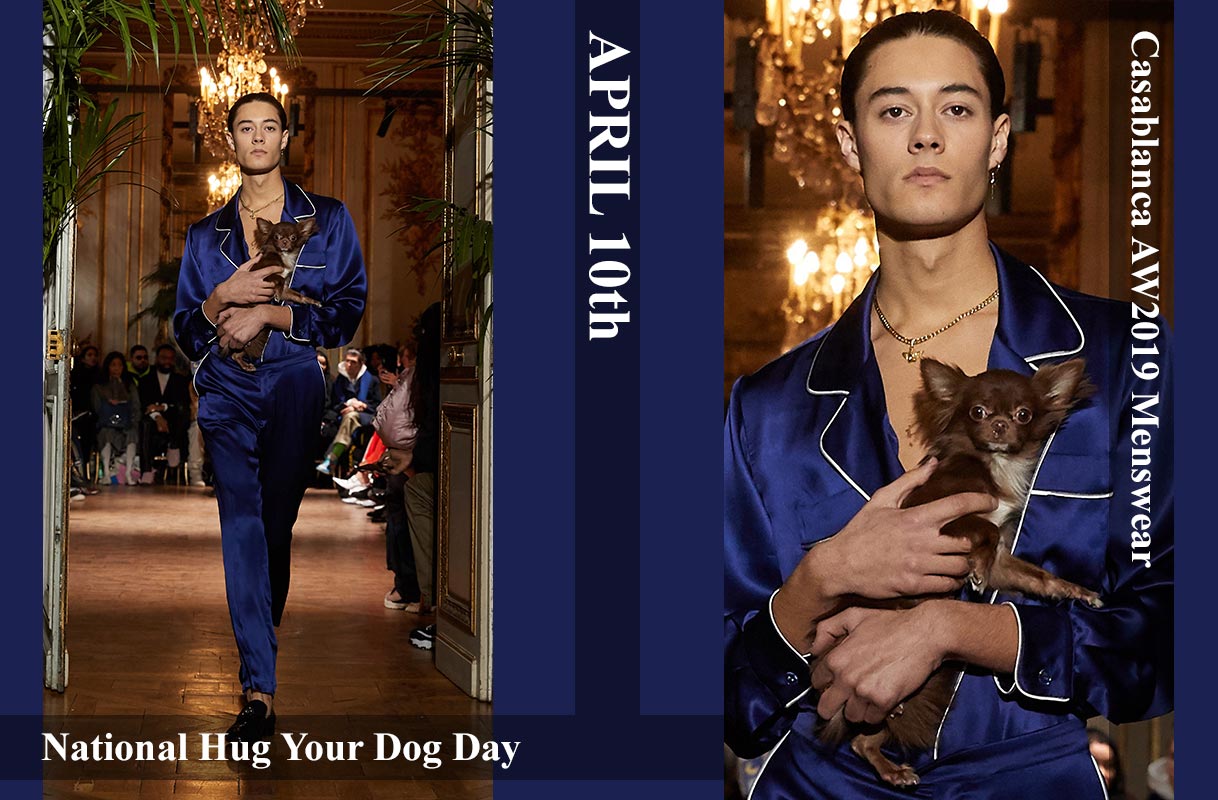 10th April: National Hug Your Dog Day - Casablanca AW2019 Menswear