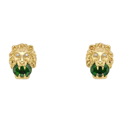 Gucci Yellow Gold Lion Head Earrings