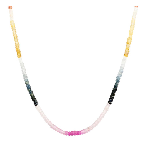 Roxanne First Graduated Rainbow Sapphire Beaded Necklace