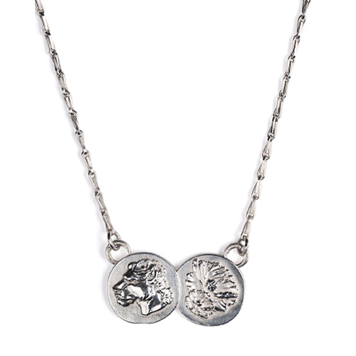 Mikaela Lyons Silver Lioness Double Coin Pendant
