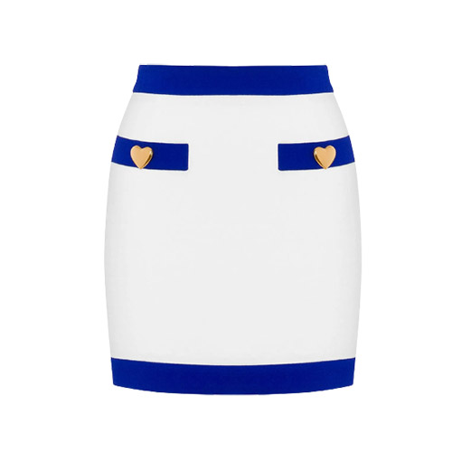 Moschino Heart Buttons Crêpe Mini Skirt