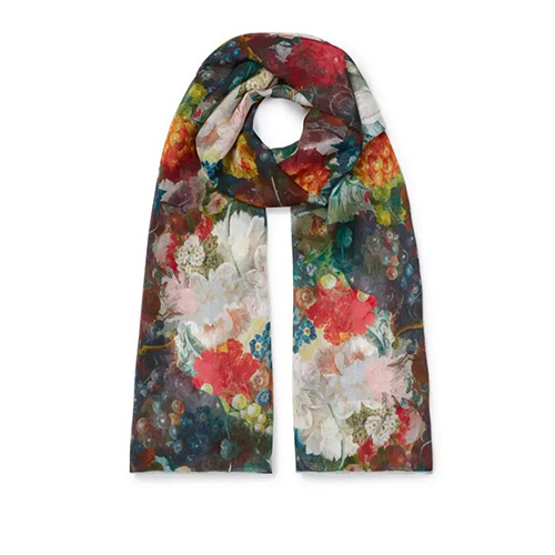 National Gallery Shop Jan van Os Fruit, Flowers and a Fish Chiffon Silk Scarf