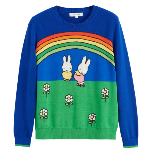 Chinti & Parker Blue Cotton Miffy World Sweater