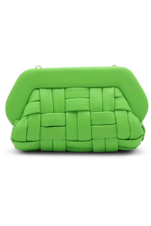 THEMOIRè - Faux Leather Clutch in Lime Green