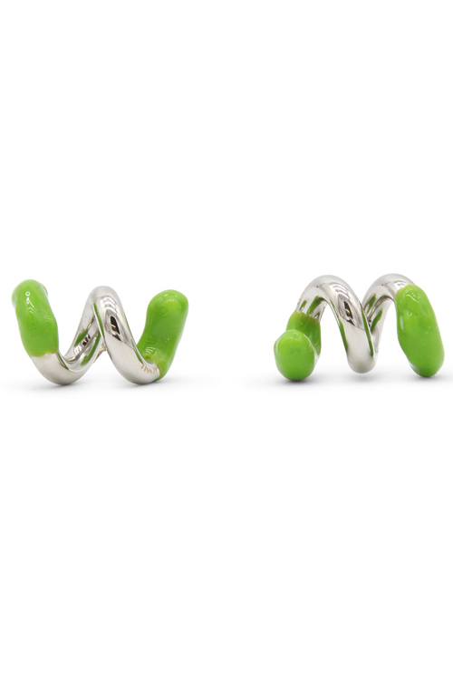 Sunnei - Earrings in Silver and Green Metal