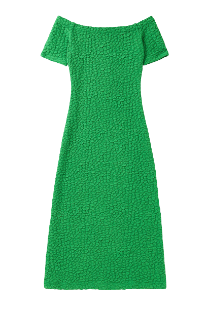 Baum und Pferdgarten - Juju Off-Shoulder Stretch Dress in Green