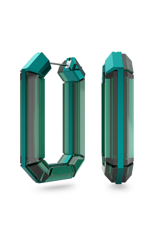 Swarovski - Aluminium Lucent Green Crystal Hoop Earrings