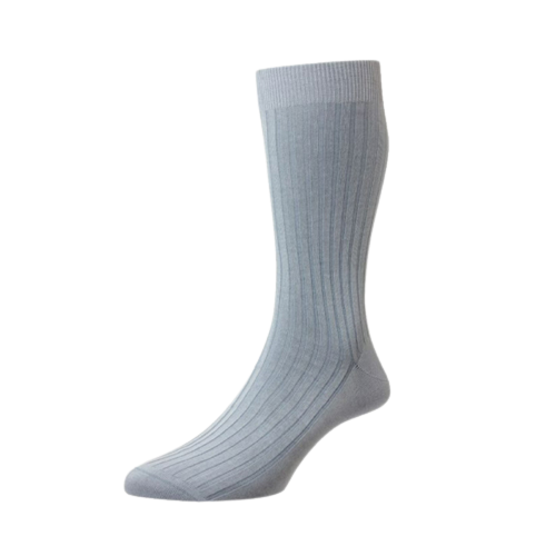 Pantherella - Cotton Mix Ribbed Socks in Blue