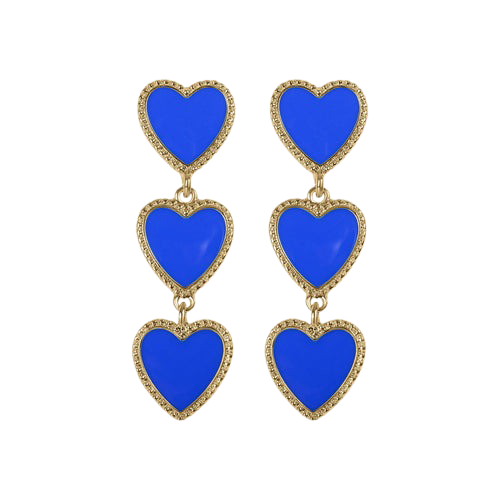 Margot Bardot - Maeva Earrings in Royal Blue Enamel and 14k Gold Plating