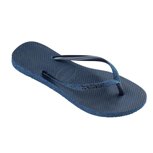 Havaianas - Slim Fit Sparkle Flip Flops in Dark Blue
