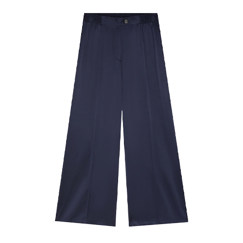 The Summer Edit - Lexi Sports Luxe Silk Trousers in Sapphire
