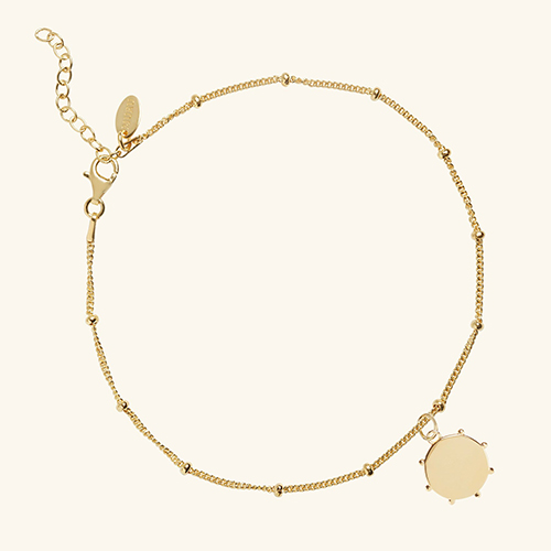 Sun Anklet in 18ct Gold-Plated Vermeil on Sterling Silver