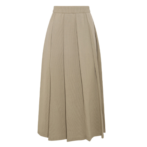 Auralee - Beige Cotton Pleated Skirt