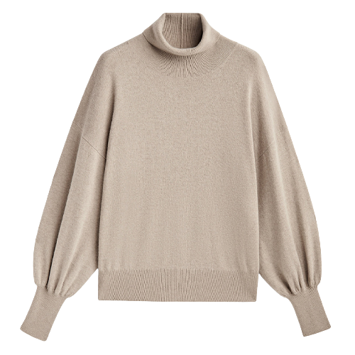 Massimo Dutti - Beige Sweater with Batwing Sleeves