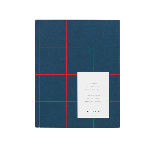 NOTEM Uma Navy Grid Small Notebook with Ruled Pages