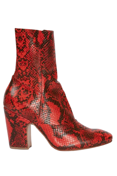 Rachel Comey - Saco Boot in Red Snake Print Leather