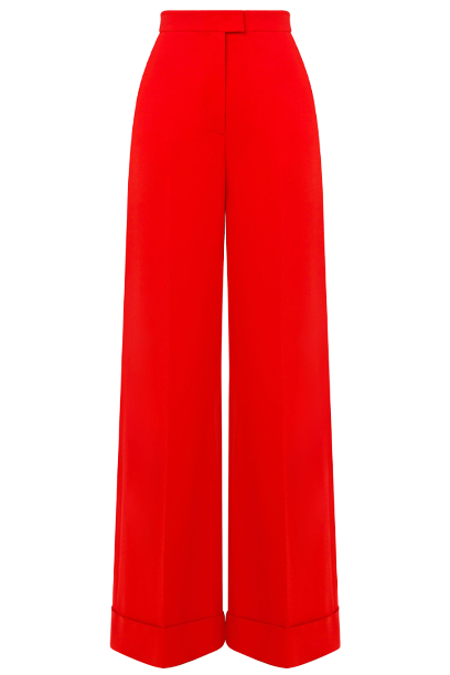 Moschino - Palazzo Trousers in Red Stretch Gabardine
