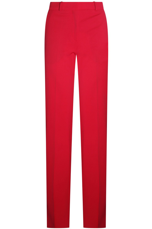 Del Core - Wool Blend Pants in Cherry Red