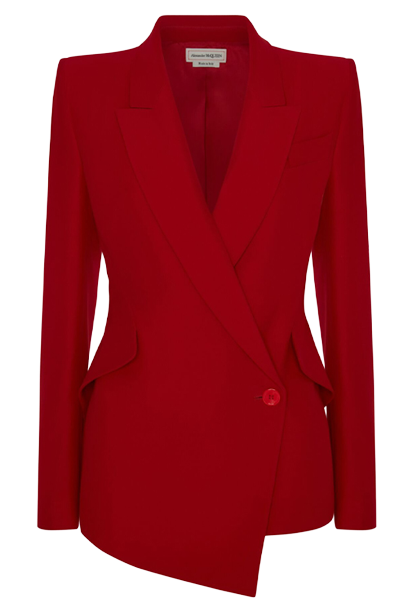 Alexander McQueen - Asymmetric Hem Jacket in Dark Red