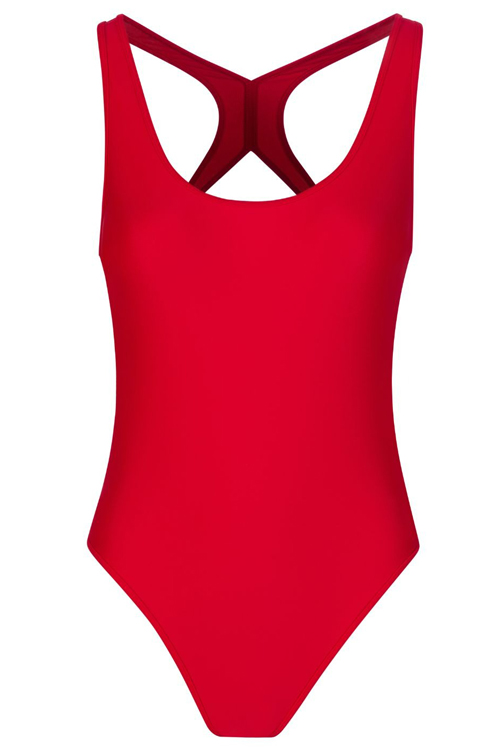 AMI Paris - One Piece Swimsuit in Scarlet Red