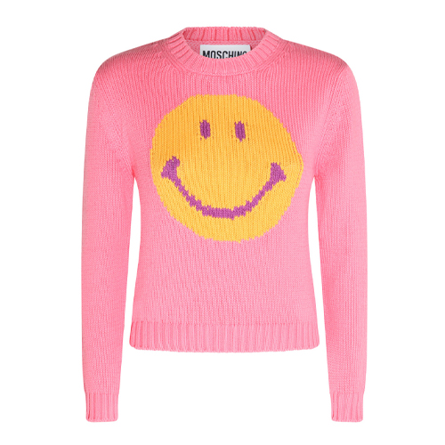 Moschino Pink Smiley Cotton Sweatshirt