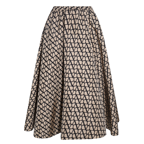 Beige Silk Toile Iconographe Skirt