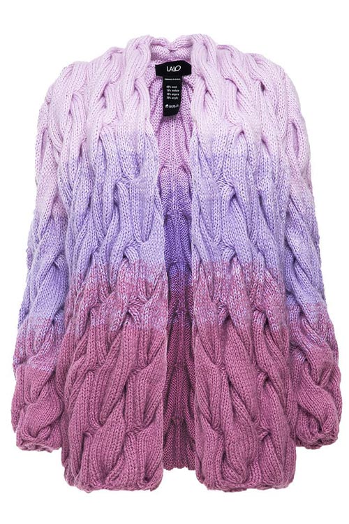 Lalo Oversized Wool And Mohair-Blend Cardigan in Purple Ombre