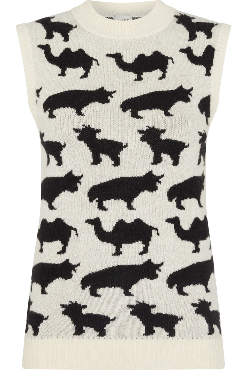 Saved Cashmere Animal Knit Vest