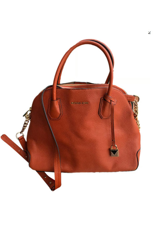 Preowned Michael Kors Adele Leather Handbag in Orange Leather
