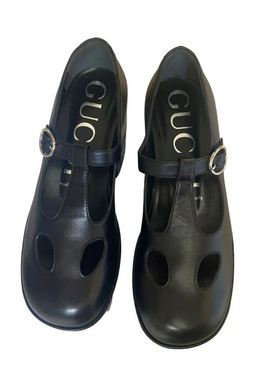 Preowned BNIB Gucci Platform Leather Shoes Size EU37
