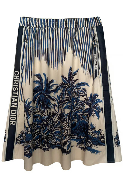 Preowned Christian Dior Printed Midi Skirt Size M