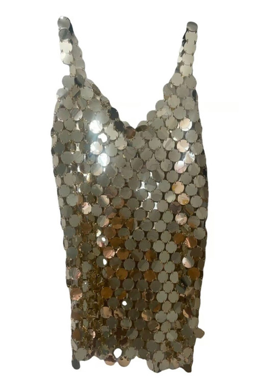 Preowned Paco Rabanne Glitter Mini Dress Size FR36