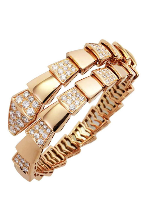 Preowned Bvlgari Serpenti Viper Diamond Bracelet in Pink Gold