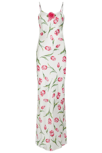 Rodarte Silk Tulip Slip Maxi Dress