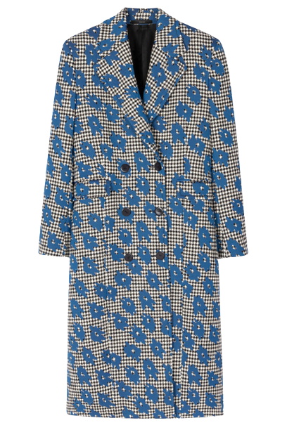 Paul Smith Dogtooth 'Big Flower' Double-Breasted Coat