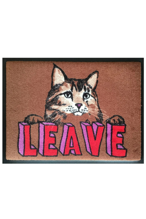 Jimbob Art 'Leave Cat' Door Mat